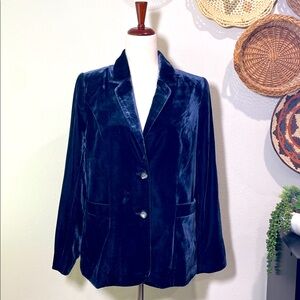 NWT’s Gorgeous Coldwater Creek Midnight Blue Velvet Blazer Size 8